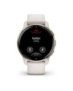 Relógio Garmin Venu 2 Plus Marfim e Dourado com Monitor Cardíaco de Pulso e GPS